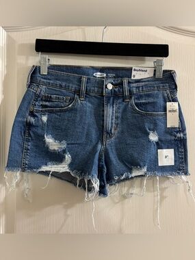 Old Navy Distressed Denim Boyfriend Shorts - Blue